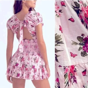 NWOT LoveShackFancy Spritz Dress in Rosemary Mauve Pink Floral Cottagecore Large